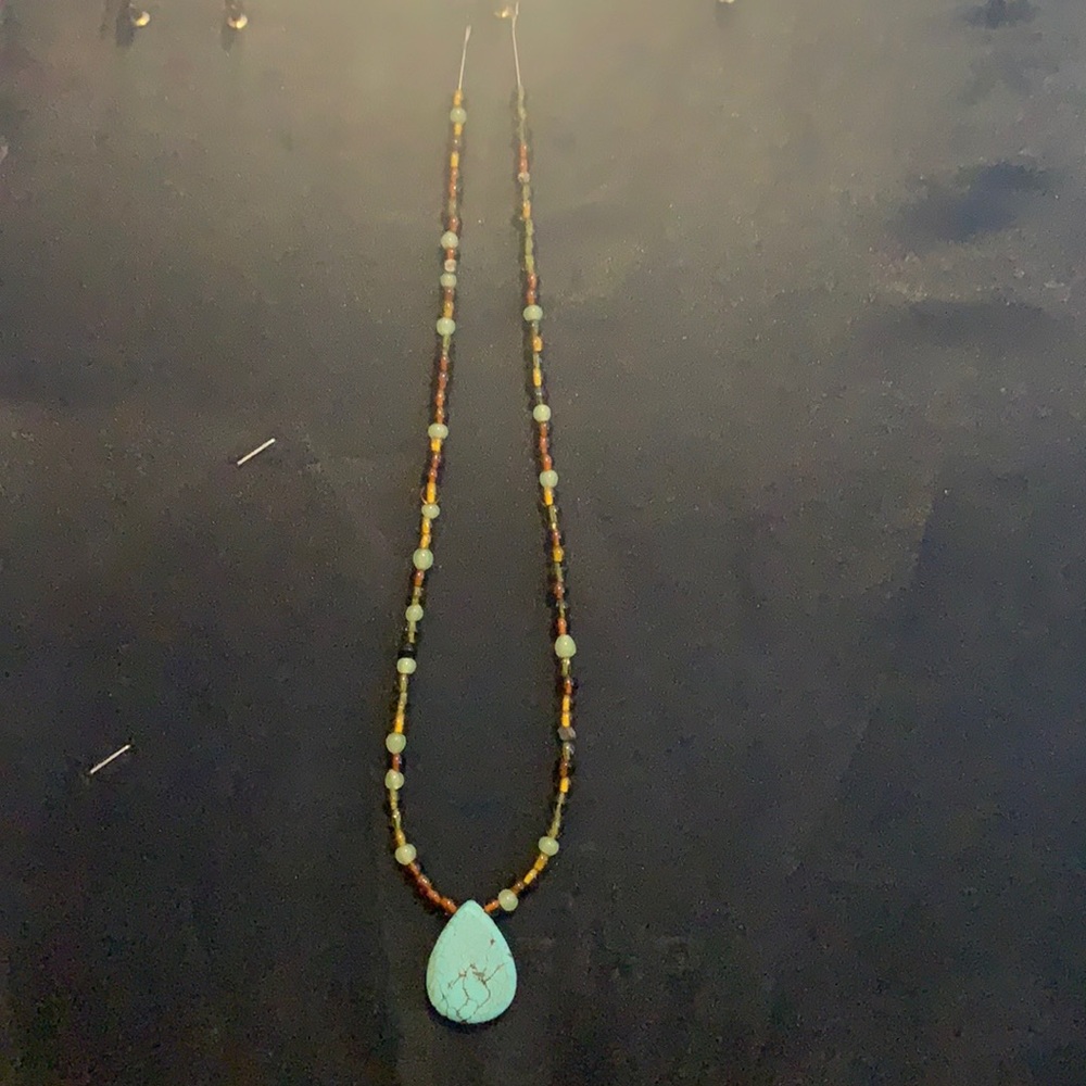 This necklace will fit about anyone. It is handmade and made with care.